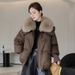 Stylish Winter Coat With Faux Fur Collar – Warm & Fluffy Short Puffer Jacket For Women, Loose Fit & Zip Closure, Perfect For Petite To Plus Size_voghion.com