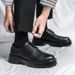 Spring Brogue British Style Tassel Chunky Loafers Fashion Slip-On For Hairstylists Height Increasing Men's Shoes_voghion.com