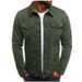 Herren-Jeansjacke, lässige einfarbige Jacke, Strickjacke, Button-Tooling-Jacke für Herren_voghion.com