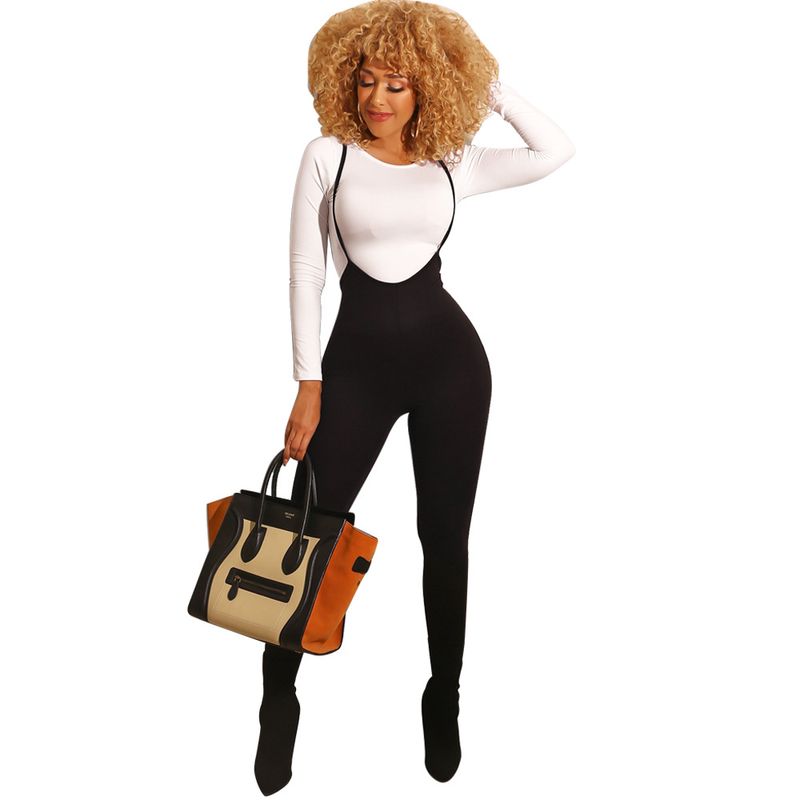 Women's sexy slim-fit multi-colored overalls two-piece club wear_voghion.com