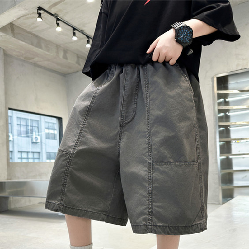 ​​Boys' Stretch Waist Denim Shorts - Soft Washed Cotton 5-Inch Jeans (120-170cm) | School-Approved Style | Pre-Shrunk & Fade-Resistant​​_voghion.com