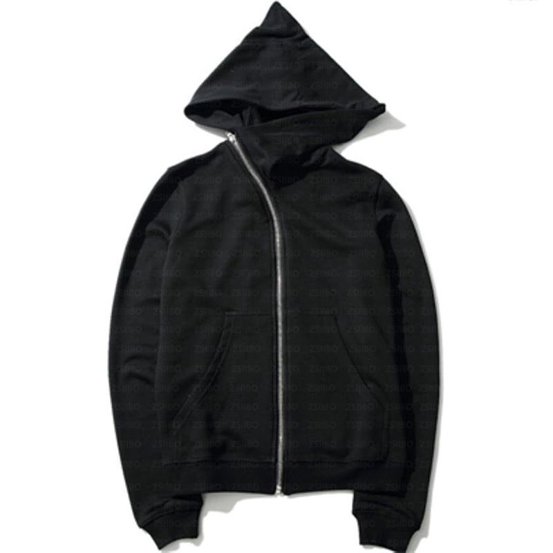 Vêtements pour hommes Printemps High Street Cardigan asymétrique à fermeture éclair Pull Niche Design Dark Wizard Hat Jacket_voghion.com
