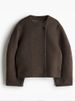 Elegant Single-Button Wool Blend Jacket For Women - Casual Cropped Coat With Round Neck, Long Sleeves - Versatile Fall & Winter Outerwear I_voghion.com