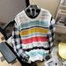 Men's Retro Contrast Stripe Knit Vest - Unisex Sleeveless Sweater Top, Trendy Hollow Weave For Autumn Layering (Green/Pink, S-XXXL)_voghion.com