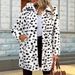 Women's Clothing Oversized Leopard Print Faux Fur Coat - Long Plush Jacket With Deep Pockets & Dramatic Sleeves_voghion.com