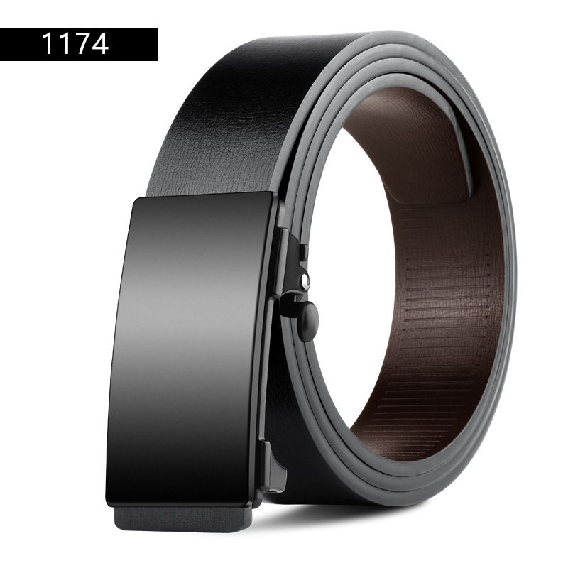 Cintura in pelle bovina casual da uomo con fibbia automatica in lega_voghion.com