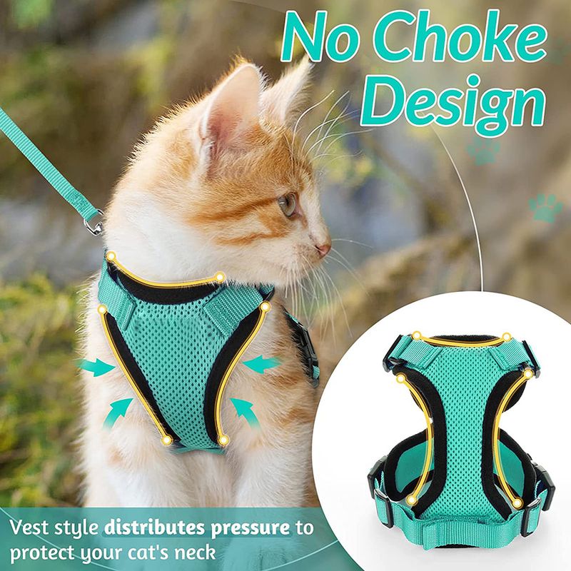 Cat Harness And Leash For Walking, Escape Proof Soft Adjustable Vest Harnesses For Cats, EasyControl_voghion.com