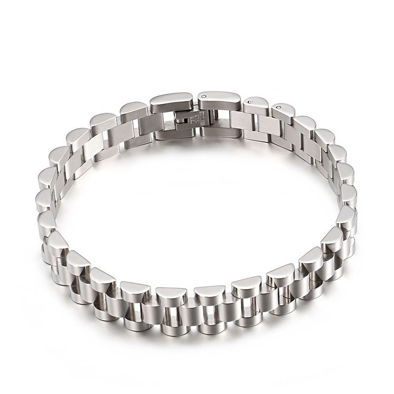 Stainless Steel Gold Plated Detachable Wristband Watch Chain Women's Hip Hop Bracelet_voghion.com