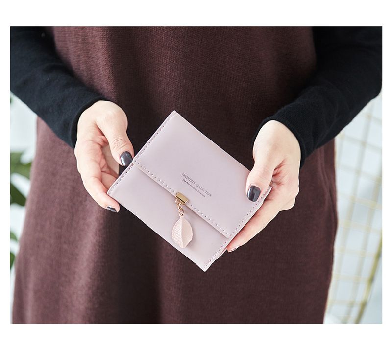 Women's Purse Women's Short Student Cute Three-fold Multi-functional Change Wallet_voghion.com