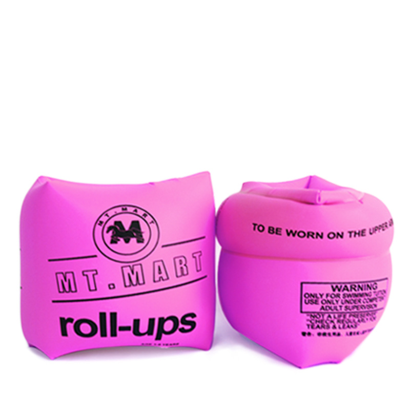 Bouée de natation à rayures rétro et imprimé cerises – Flotteur gonflable en PVC épais avec support pour les aisselles (non toxique, avec patch de réparation et pompe à main)_voghion.com