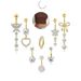Set di gioielli piercing a farfalla, otto pezzi, orecchini a bottone, tendenza personalità, anello per ombelico in zircone intarsiato in rame, fabbrica_voghion.com