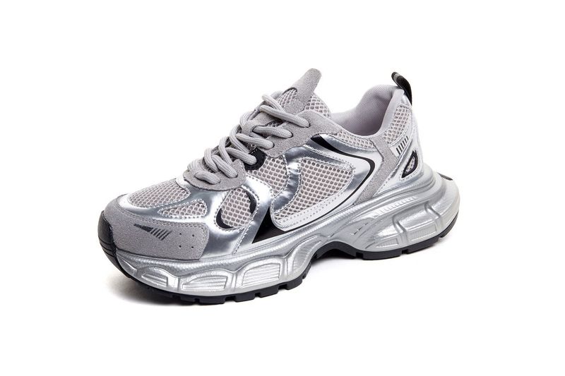 RenMou Zhao Lusi's Same Style Dad For Women 2024 New Spring Explosive Street Thick Sole Versatile Silver Casual Sports Shoes Exclusive Supply_voghion.com