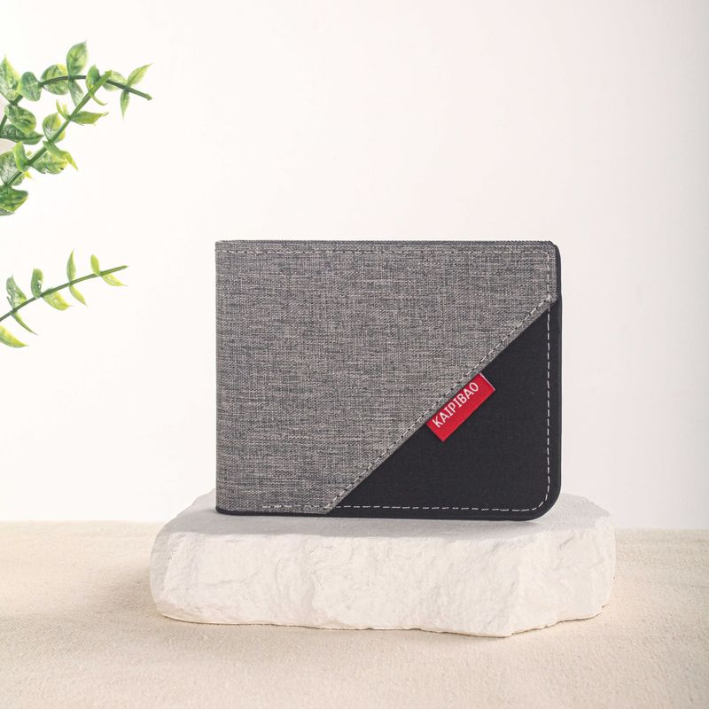 Short Canvas Small Leather Men's Ultra-thin Wallet Card Holder_voghion.com