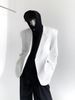 Stylish and stylish new white padded shoulder suit jacket for men, trendy and casual, loose and hanging single suit_voghion.com