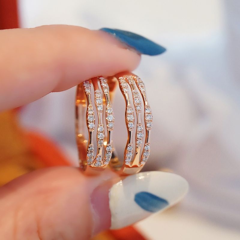 Designer's high-end light luxury classic ring s925 sterling silver gold temperament versatile index finger multi-layer rose gold ring_voghion.com