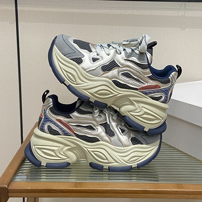 Korean Version Of New Dad Female 2025 Spring Student Sports Running Shoes, Casual Shoes With Thick Sole And Increased_voghion.com