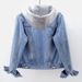 Dametøj Denimjakke til kvinder vinter ny stil plus fløjl fortykket løs koreansk stil hætte bomuldsjakke varme toppe til kvinder_voghion.com