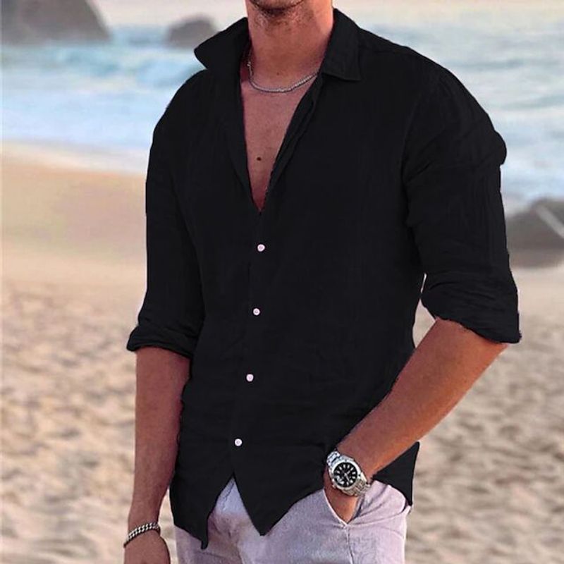 Męska odzież letnia koszula z klapami wiosna lato outdoor streetwear_voghion.com