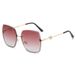 New frameless cut edge women's fashion, with a large metal frame and gradient purple light sunglasses for driving_voghion.com