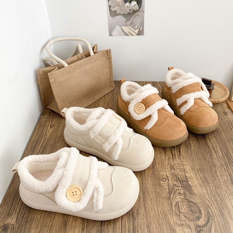 ShoeGlobe B3002 Latex-Einlegesohlen/Dicke Sohle Baumwolle Damenschuhe 2025 Neue Sneaker mit Fleece Winter Warme Schneestiefel Vielseitig_voghion.com