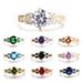 E-Inlaid Zircon Four-Prong Round Ring Simple Personality High-End Feel_voghion.com