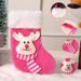 Kerstsokdecoratieset van 3 - Roze mini-kerstsokken om op te hangen in de boom, feestelijke cadeauzakjes, woon- en feestdecoratie_voghion.com