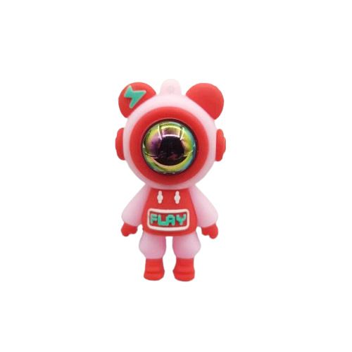 Portachiavi con ciondolo a forma di orso con fulmine punk, alla moda, con decorazione 3D, in PVC, in morbida gomma_voghion.com