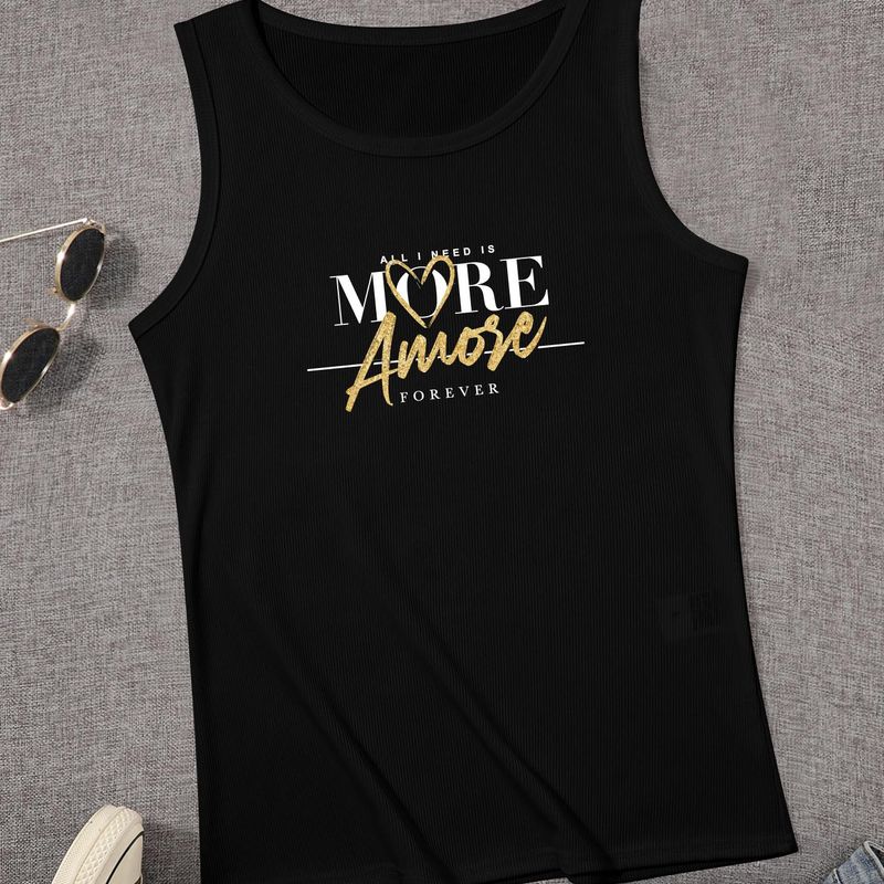 Cute Printed Vest Tops for Women, Casual Loose-fit Tank Tops with Cartoon Graphics, Perfect for Summer Beach Wear_voghion.com