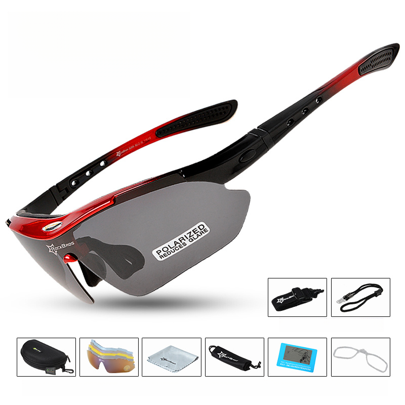 Rock Brothers Polarized Cycling For Men And Women, Prescription Compatible, Outdoor Sports Windproof Sandproof Bicycle_voghion.com