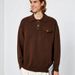 Maglione da uomo in maglia con colletto polo spesso, autunno inverno, versatile e morbido_voghion.com