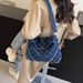 Niche Large Capacity Casual Denim Canvas Tote 2024 New Quilted Chain Underarm Shoulder Crossbody Bag_voghion.com