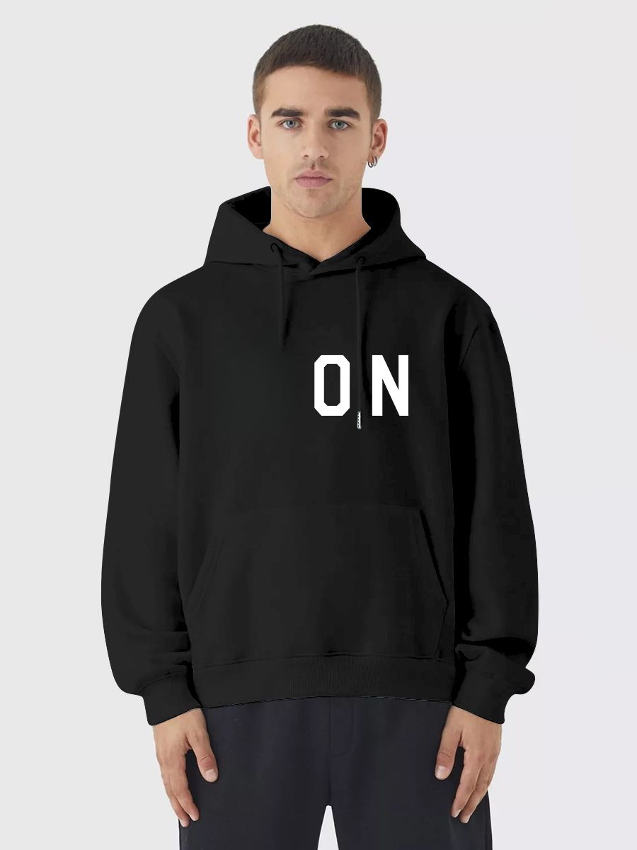 Felpa con cappuccio in cotone con stampa mimetica da uomo, con logo_voghion.com