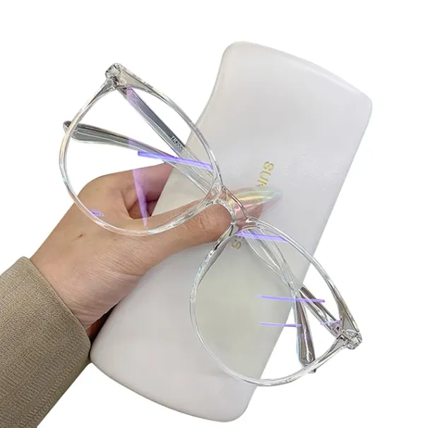 Neuheiten 2024 Koreanische Transparente Computerrahmen Frauen Männer Anti Blaues Licht Runde Blackout Optische Gläser Linsen_voghion.com