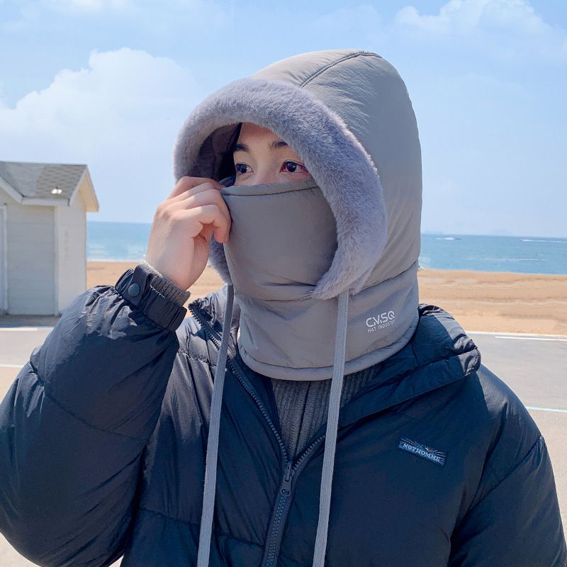 Cagoule polaire pour femme - Masque facial coupe-vent thermique d'hiver pour le cyclisme, la moto et le vélo, doublure douce et moelleuse, compatible avec le port d'un casque_voghion.com