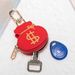 Mini Coin Purse Keychain - Cute Red Lucky Money Bag With Panda Charm, Small Multi-Functional PU Leather Pouch For Keys, Coins & Essentials_voghion.com