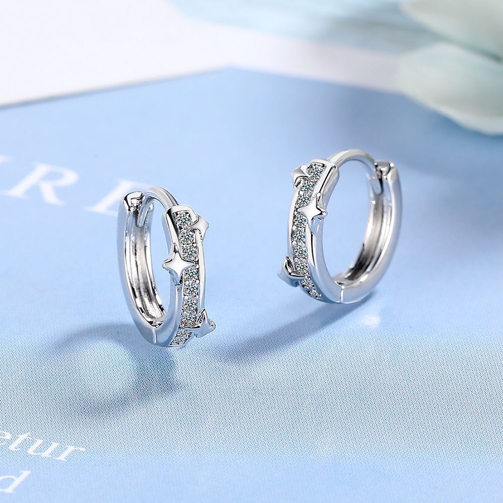 Orecchini a clip a cerchio con diamanti intarsiati a stella, grandi e piccoli, semplici e alla moda, per tutti i giorni_voghion.com