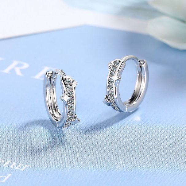 Orecchini a clip a cerchio con diamanti intarsiati a stella, grandi e piccoli, semplici e alla moda, per tutti i giorni_voghion.com