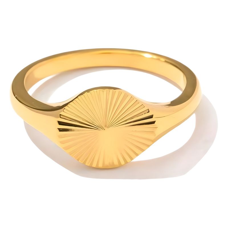 Stainless Steel Engraved Oval Ring Simple Geometric Women's Fashion Jewelry New Arrival_voghion.com
