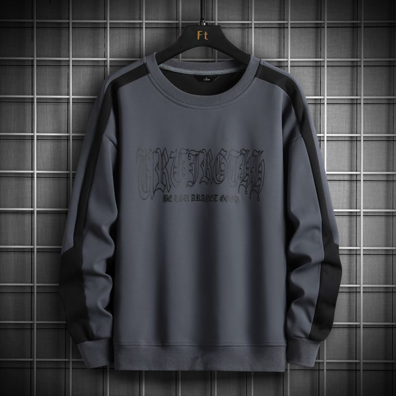 【 Yipin Forrás 】 YPY-6778-P25 Őszi Kerek Nyakú Mintás Butik Pulóver Férfiaknak és Amerikaiaknak, Trendi Utcai Divat_voghion.com