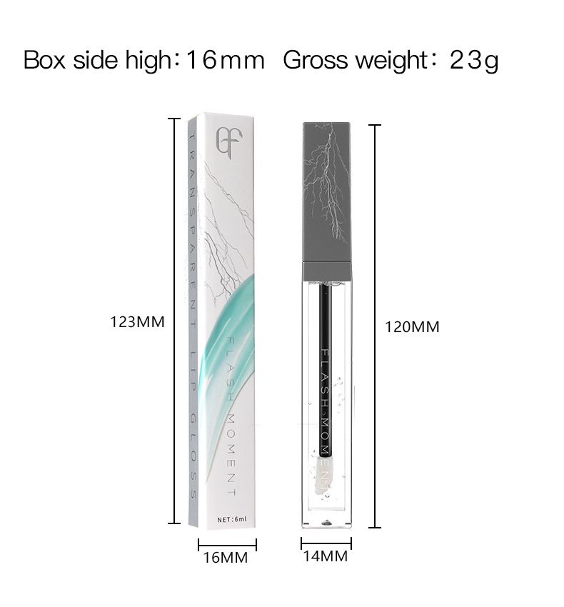 Flash Moment Feuchtigkeitsspendender, langanhaltender, feuchtigkeitsspendender Lipgloss, transparentes Glas, Lippenschutzöl, farblose Lippenglasur_voghion.com