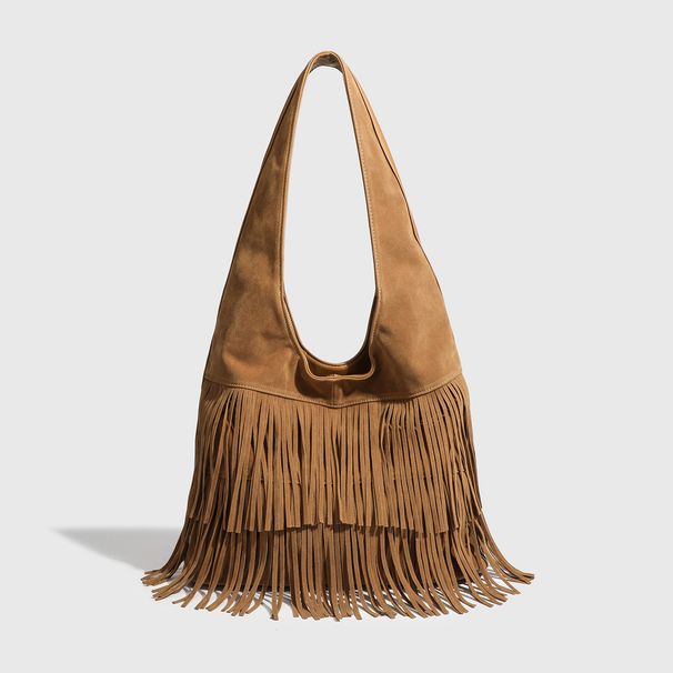 Borsa a tracolla singola da donna in stile Dune, con nappa, fatta a mano, grande capacità, per autunno e inverno, di alta qualità, versatile, casual, quotidiana._voghion.com