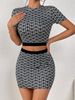 Dametøj mode personlighed print slim-fit crop todelt sæt_voghion.com