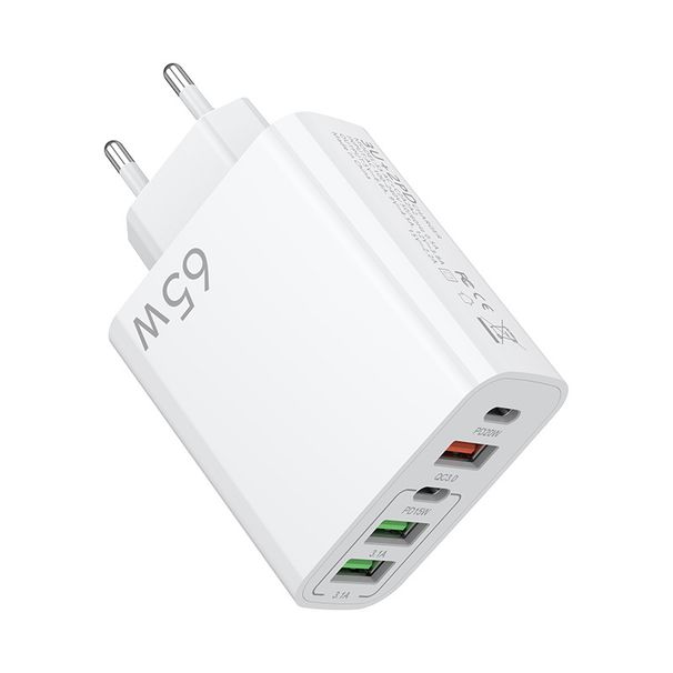 European multi mobile phone charger with dual circuit fast charging head 3USB+2C port, American standard five port_voghion.com