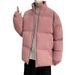 Winter Loose Plus Size Jacket For Men, Stylish Casual Versatile Solid Color Thickened Puffer Jacket, Unisex Cotton Coat_voghion.com