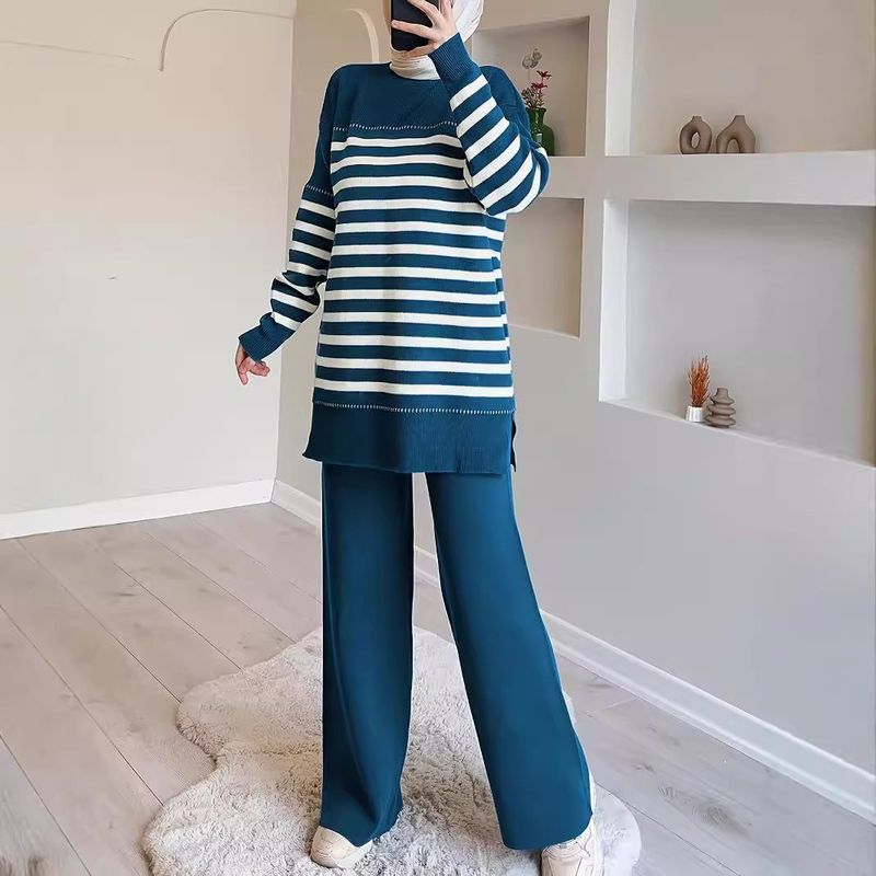 Îmbrăcăminte pentru femei Femei Orientul Mijlociu musulman contrastant lână topuri culoare solidă pantaloni largi costum_voghion.com