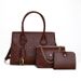Stylish Felt Shoulder Bag Set - Vintage-Inspired Two-Piece Handbag With Embossed Design, Medium Size, Zipper Closure, Perfect For Daily Outfits_voghion.com