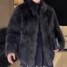 Men’s Faux Fur Coat – Winter Luxury Jacket With Fox & Mink-Like Texture (Black, Double-Breasted, Mid-Length, Vegan-Friendly Outerwear)_voghion.com
