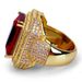 Jewelry & Accessories Gold Plated Gold Plated Micro-Pave Zircon Hip Hop Ring With Ruby For Men - Geometric Design Statement Jewelry (Sizes 7-11)_voghion.com