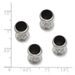 Kelly Waters Rhodium-plated Black Epoxy Four Piece Tuxedo Studs Set_voghion.com