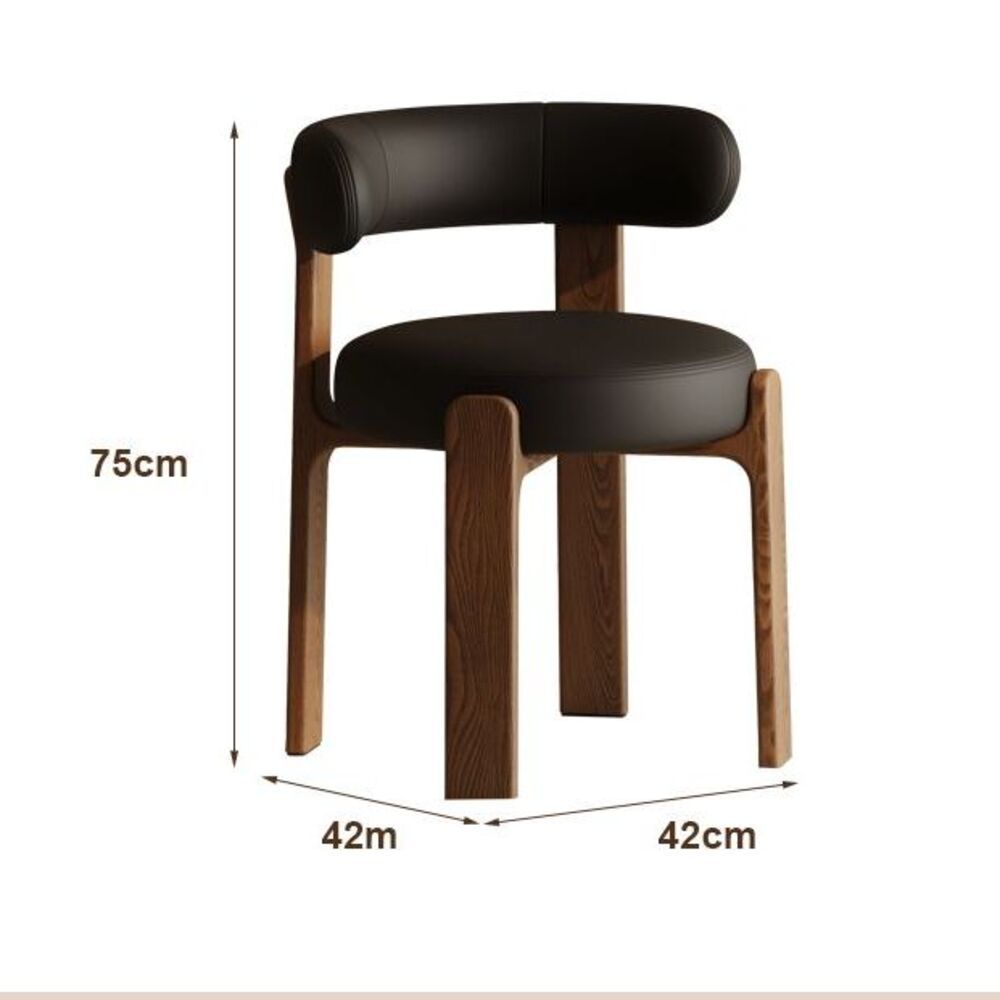 French Retro Solid Wood Home Wabi-Sabi Mid-Century Style Dining Table Designer High-End Nordic Backrest Chair_voghion.com